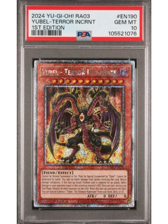 YUBEL-TERROR INCRNT 2024 YU-GI-OH! RA03 #EN190 1ST EDITION GEM MT 10